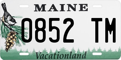 ME license plate 0852TM
