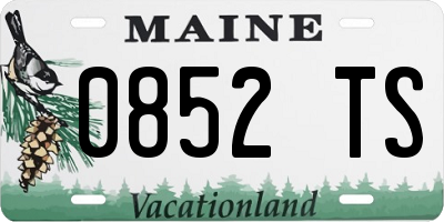 ME license plate 0852TS