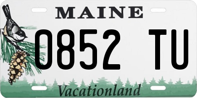 ME license plate 0852TU
