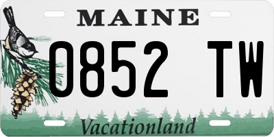 ME license plate 0852TW
