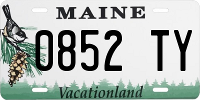 ME license plate 0852TY
