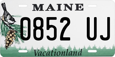 ME license plate 0852UJ