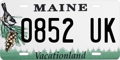 ME license plate 0852UK