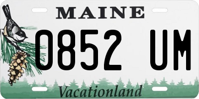 ME license plate 0852UM