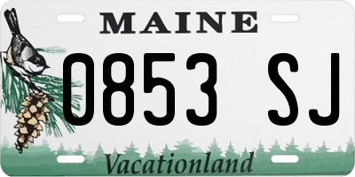 ME license plate 0853SJ