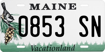 ME license plate 0853SN