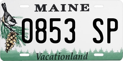 ME license plate 0853SP