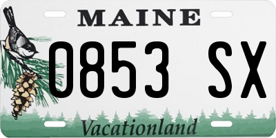 ME license plate 0853SX
