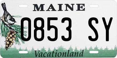 ME license plate 0853SY