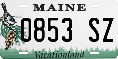 ME license plate 0853SZ