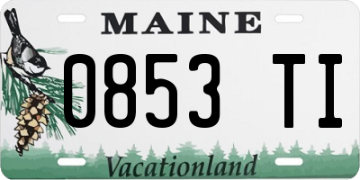 ME license plate 0853TI