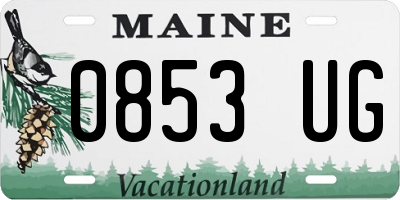 ME license plate 0853UG