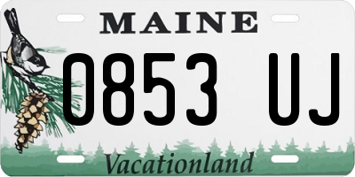 ME license plate 0853UJ