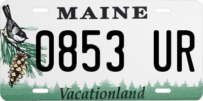 ME license plate 0853UR