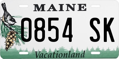 ME license plate 0854SK