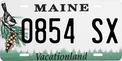 ME license plate 0854SX