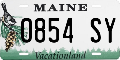 ME license plate 0854SY