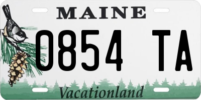 ME license plate 0854TA