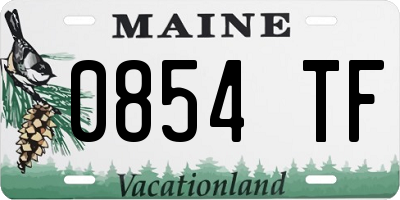 ME license plate 0854TF