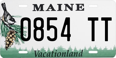 ME license plate 0854TT