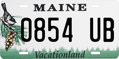 ME license plate 0854UB