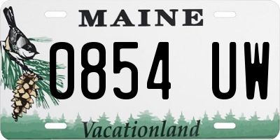 ME license plate 0854UW