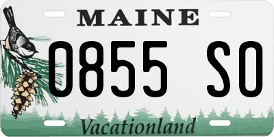 ME license plate 0855SO