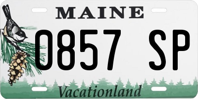 ME license plate 0857SP