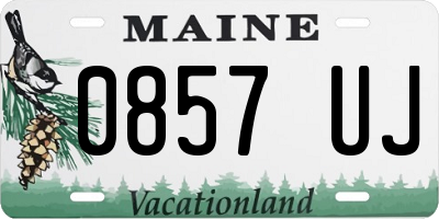 ME license plate 0857UJ