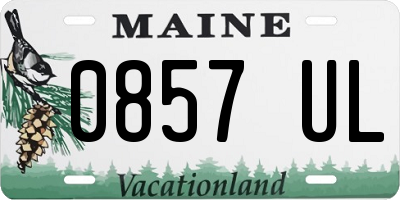 ME license plate 0857UL