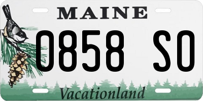 ME license plate 0858SO