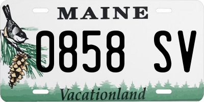 ME license plate 0858SV