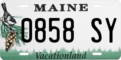 ME license plate 0858SY