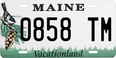 ME license plate 0858TM
