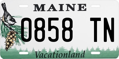 ME license plate 0858TN