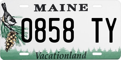 ME license plate 0858TY