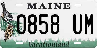 ME license plate 0858UM