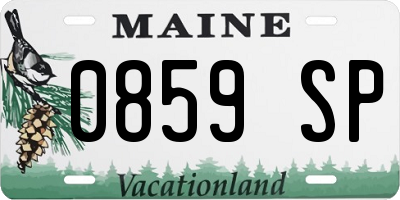 ME license plate 0859SP