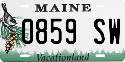 ME license plate 0859SW