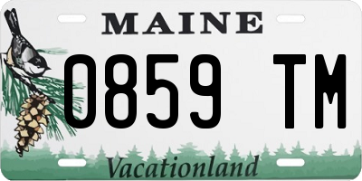 ME license plate 0859TM