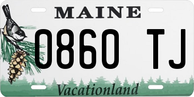 ME license plate 0860TJ