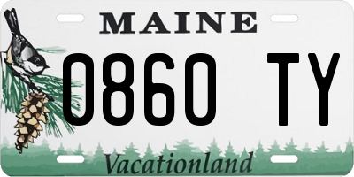 ME license plate 0860TY