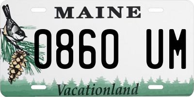 ME license plate 0860UM