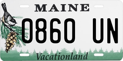 ME license plate 0860UN