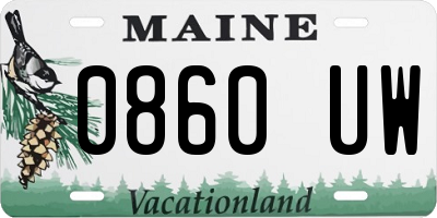 ME license plate 0860UW
