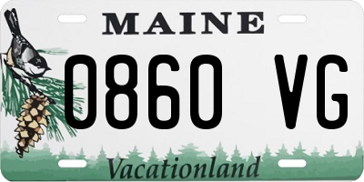 ME license plate 0860VG