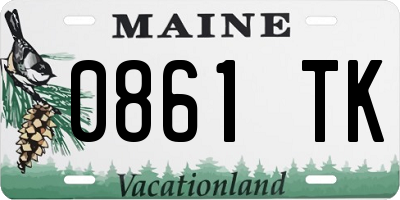 ME license plate 0861TK