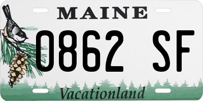 ME license plate 0862SF