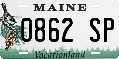 ME license plate 0862SP