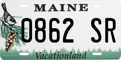 ME license plate 0862SR